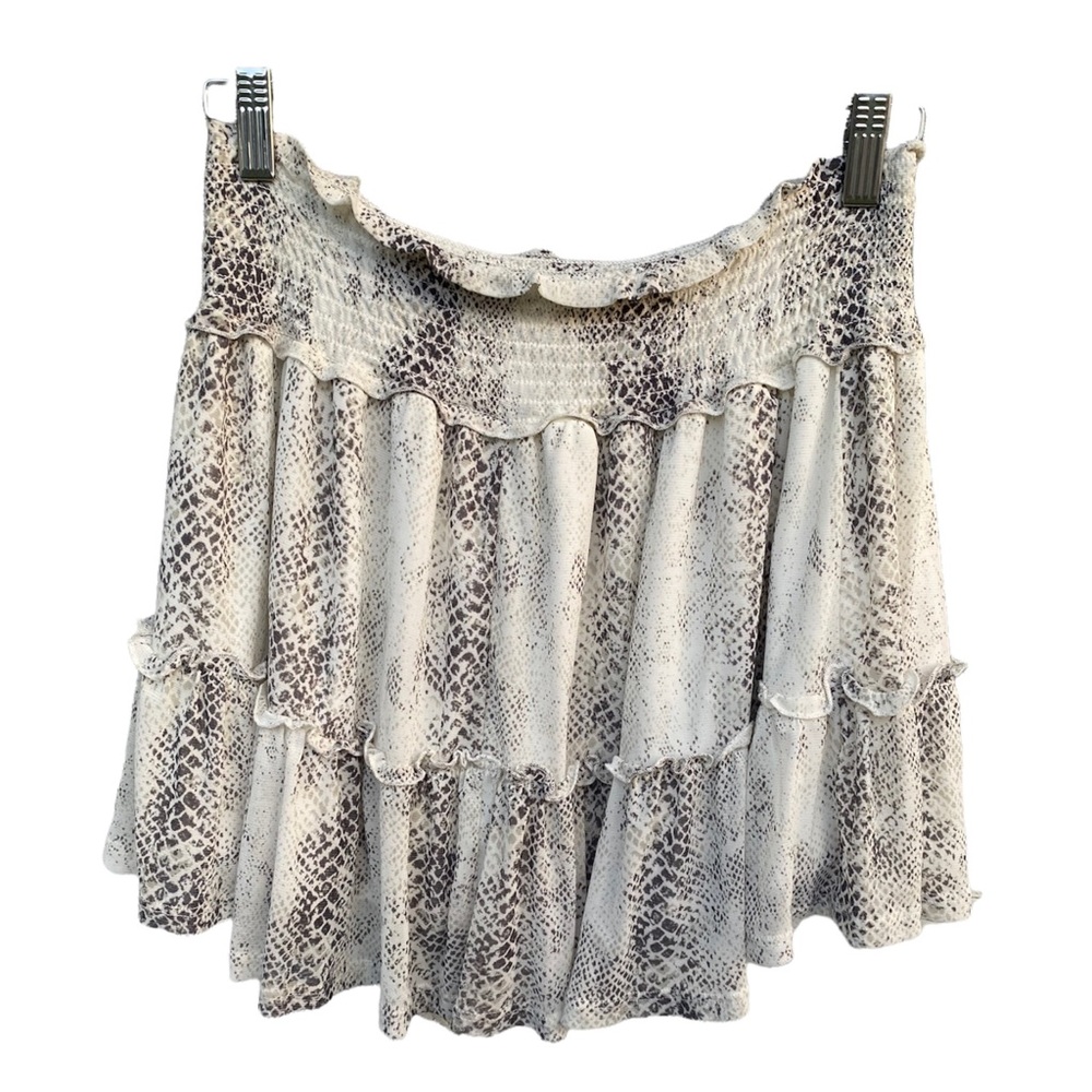 Altar’d State Ruffle Tiered Snake Skin Print Skirt Size M